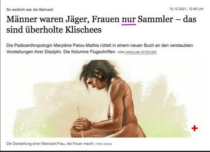 Männer waren Jäger, Frauen NUR Sammler – Rezension Tagesspiegelartikel vom&nbsp;15.12.2021